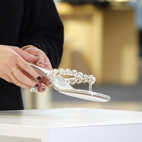 Jeffrey Campbell Rhinestone Flip Flop In Silver - Picture 6 of 16